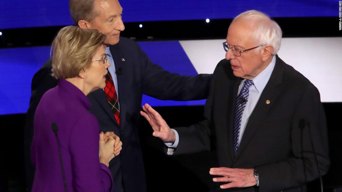In a &lt;a href=&quot;https://www.cnn.com/2020/01/15/politics/bernie-sanders-elizabeth-warren-debate-audio/index.html&quot; target=&quot;_blank&quot;&gt;tense and dramatic exchange&lt;/a&gt; moments after a Democratic debate, Warren accused Sanders of calling her a liar on national television. Sanders responded that it was Warren who called him a liar. Earlier in the debate, the two disagreed on whether Sanders told Warren, during a private dinner in 2018, that he didn&#39;t believe a woman could win the presidency.