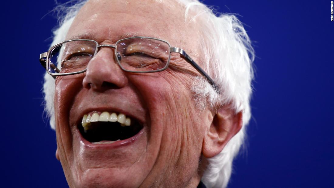Sanders laughs during a primary-night rally in Manchester, New Hampshire, in February 2020. Sanders won &lt;a href=&quot;https://www.cnn.com/2020/02/09/politics/gallery/new-hampshire-primary-2020/index.html&quot; target=&quot;_blank&quot;&gt;the primary,&lt;/a&gt; just as he did in 2016.